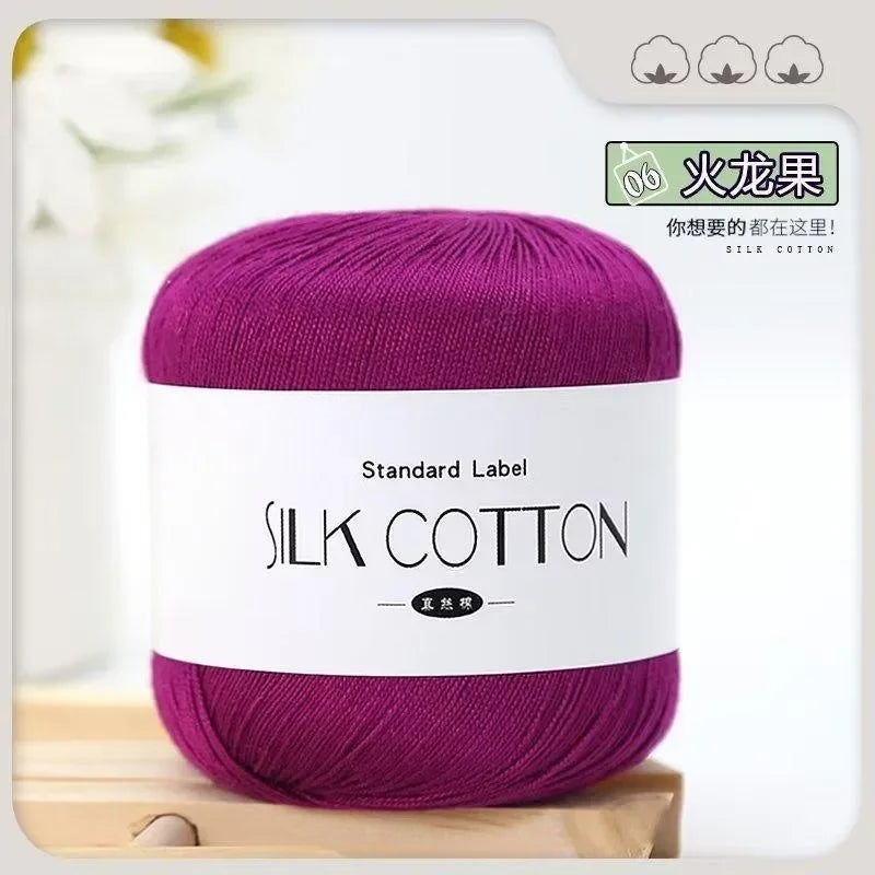 Silk Lace Cotton Milk Crochet Yarn 50g Soft Knitting Thread for Baby Hand Knitting Supplies