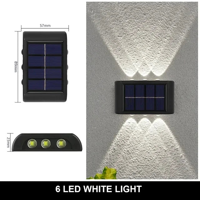 Solar Wall Lamp Outdoor Waterproof Solar Powered Light 4LED Beads UP and Down Illuminate Home Garden Yard Decoration Wall Light