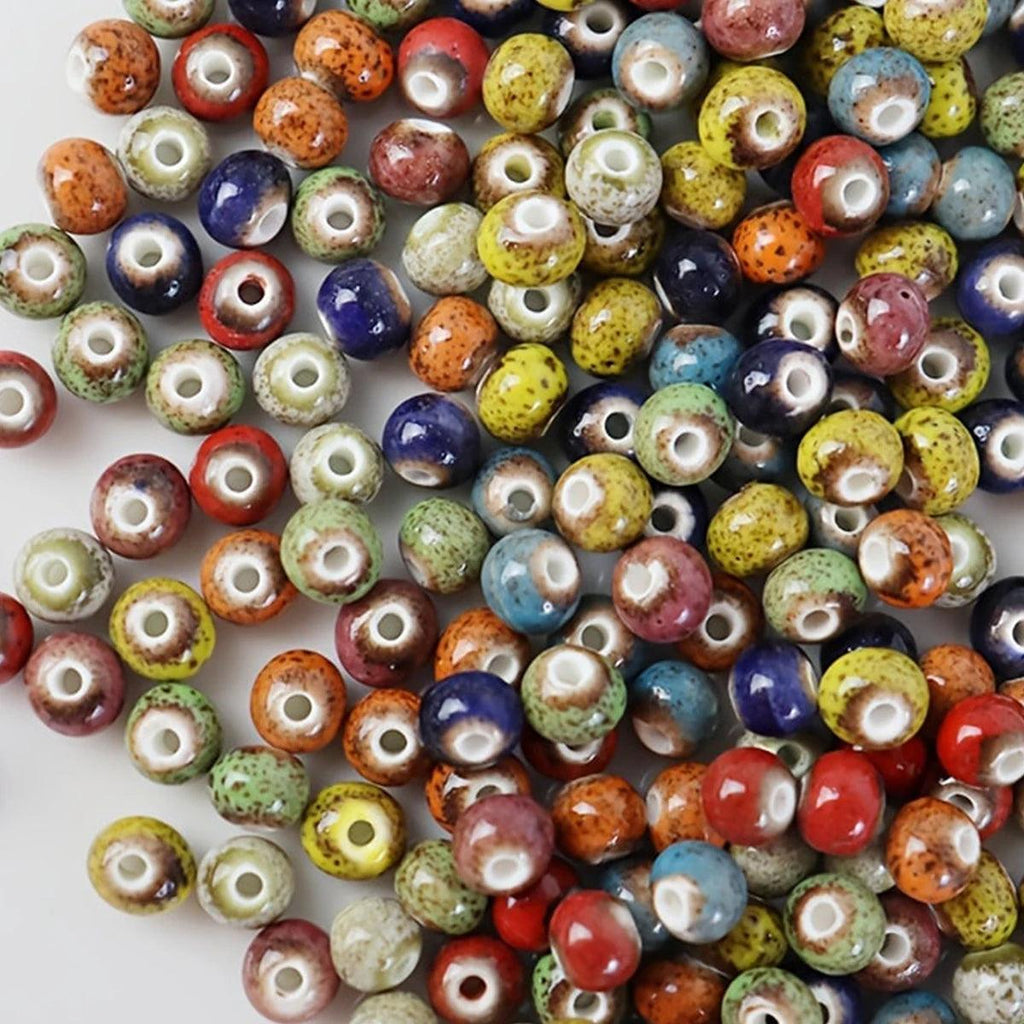 10/100Pcs 6mm Flower Glazed Porcelain Beads Unique Loose Beads Handmade DIY Jewelry Bracelets Earrings Accessories Materials