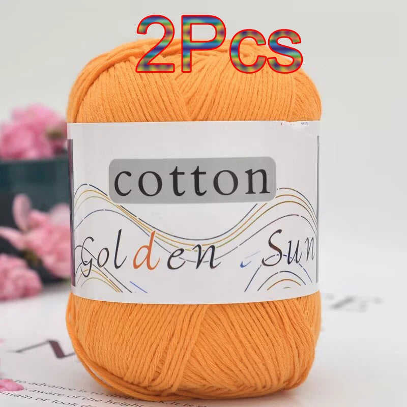100% Cotton Yarn for Hand Knitting Soft Crochet Yarn Pack of 2 for Sweaters Blankets Hats Amigurumi Dolls and Bags