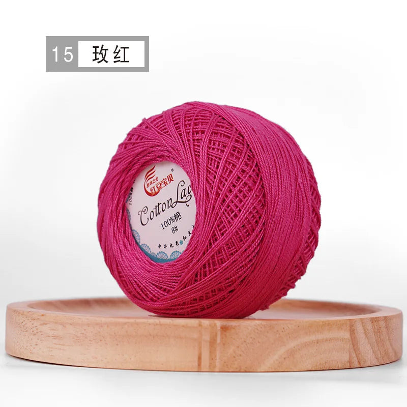 100% Cotton Mercerized Crochet Yarn 45g for Knitting and Embroidery Projects