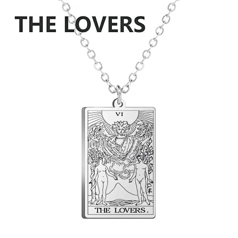 Stainless steel Cassic Tarot Pendant Necklace Major Cigano fortune Telling Necklace Star/Moon/Death Symbol Pendant Accessory