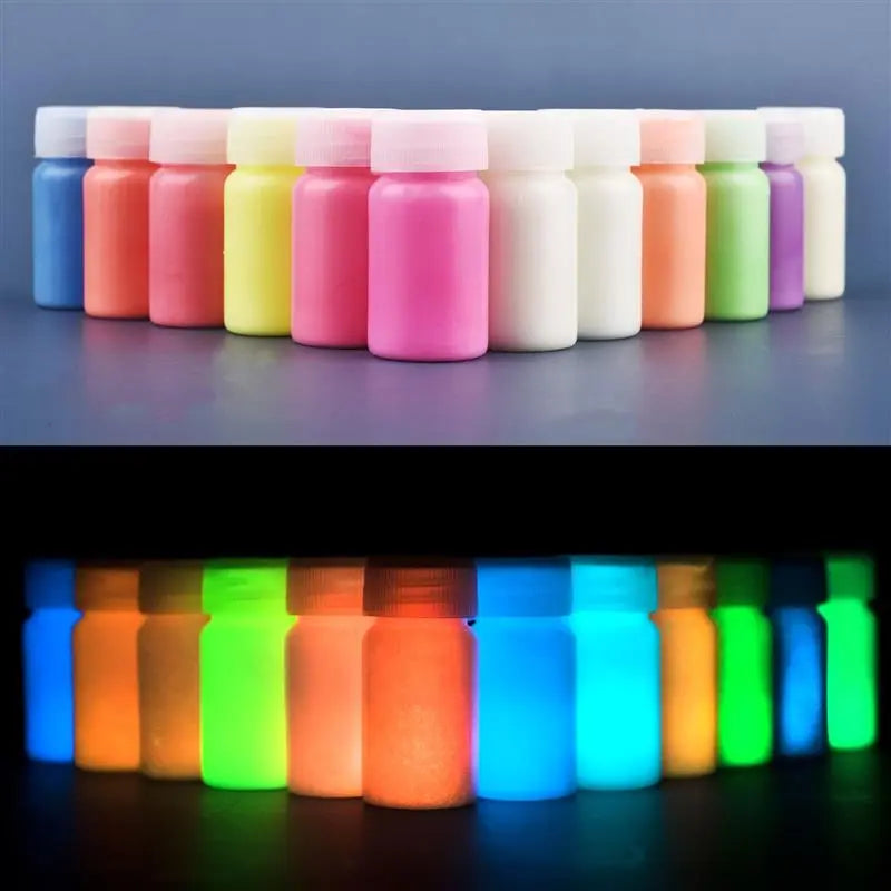 15g/Bottle Fluorescent Pigment Luminous Paint Epoxy Resin Pigment Glow In Dark Acrylic Paints Halloween DIY Party Resin Supplies