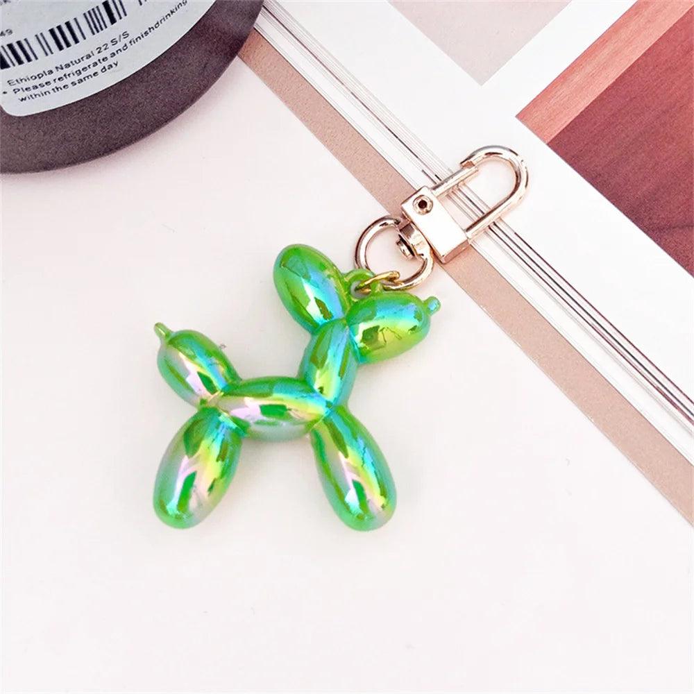 Kawaii Balloon Dog Acrylic Keychains Y2k Car Key Chains Jewelry Cute Bag Pendant Trinket Accessories Decoration Couple Gift