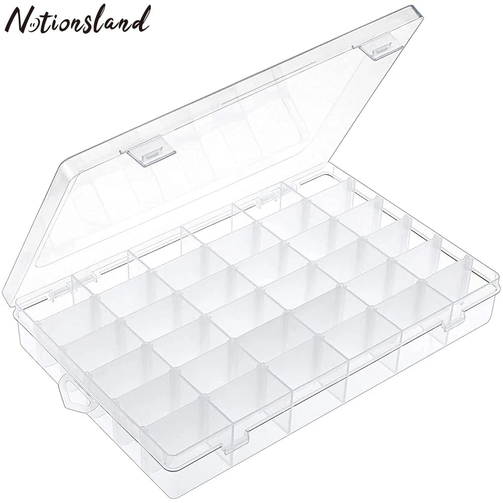 24/36 Grids Plastic Organizer Box Craft Organizer Storage with Adjustable Dividers Bead Box Fishing Tackles Box Jewelry Box