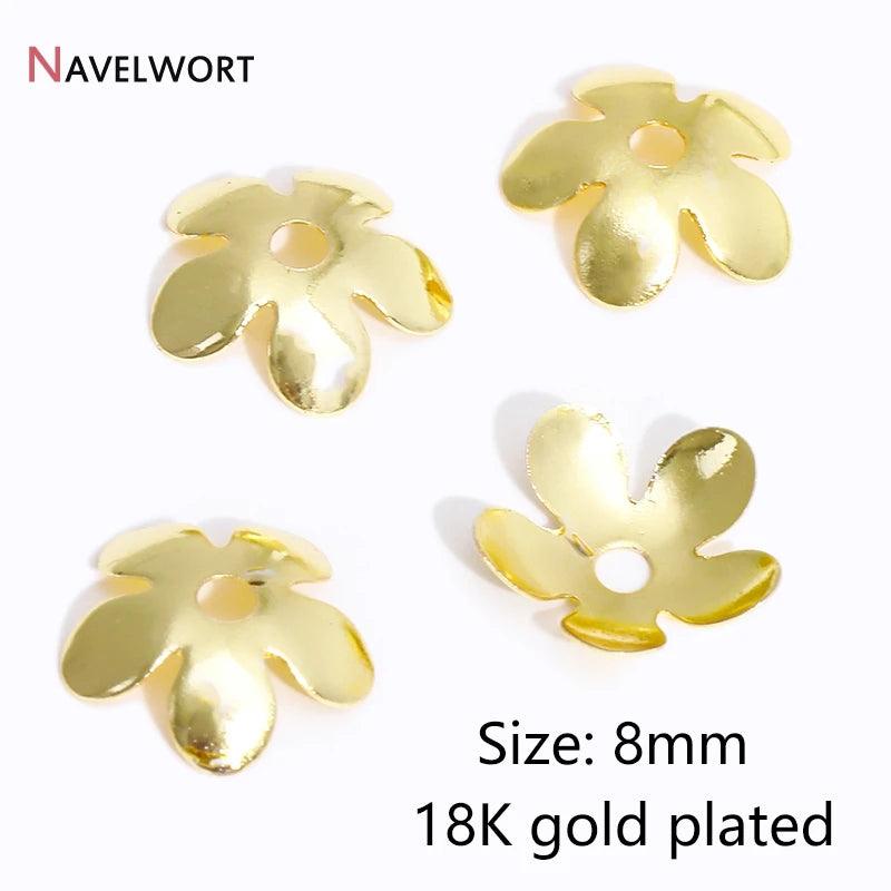14K/18K Gold Plated Brass Bead Caps,Caps For Beads,Flower Bead Caps For Jewelry Making,Caps For Bracelet,Accessories For Jewelry