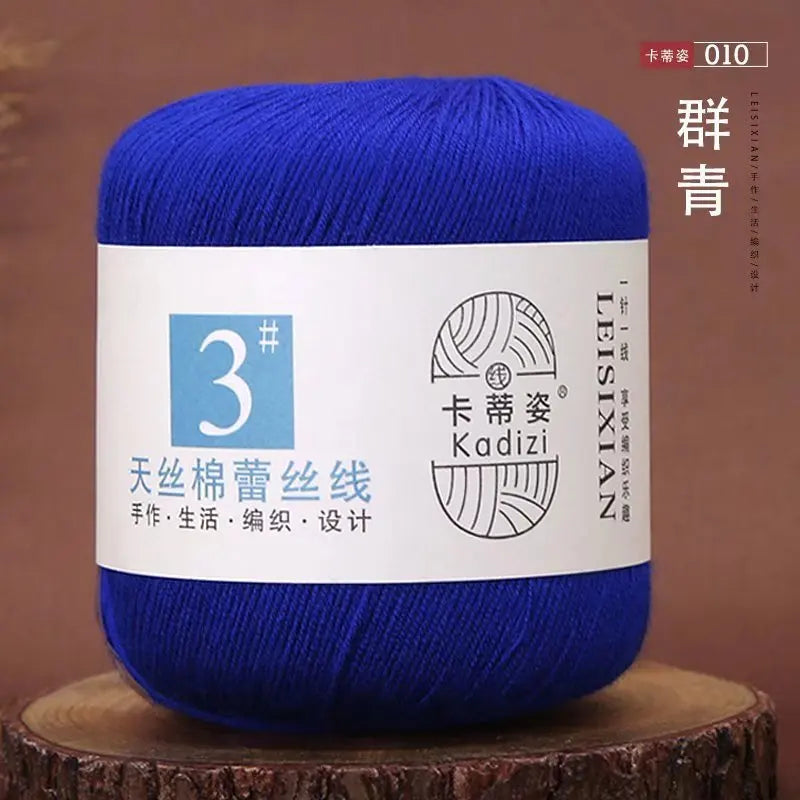 100 Percent Mercerized Cotton Lace Yarn for Hand Knitting and Crochet Arts Crafts