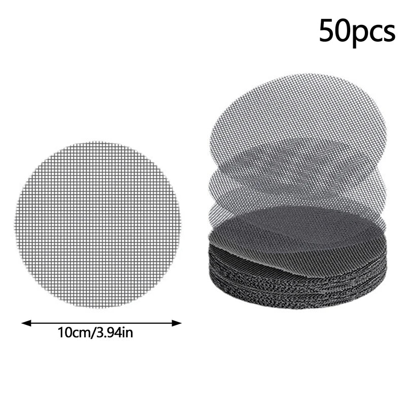50pcs Pot Hole Mesh Pad Grid Round Drainage Hole Screen For Pot Bottom Prevent Soil Loss Bonsai Flower Plant Gardening Tools