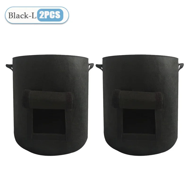 1-8PCS 5/10Gallon Felt Potato Planting Bag Large Diameter Vegetable Plant Seedling Bag Non-Woven Garden Potato Growing Bucket