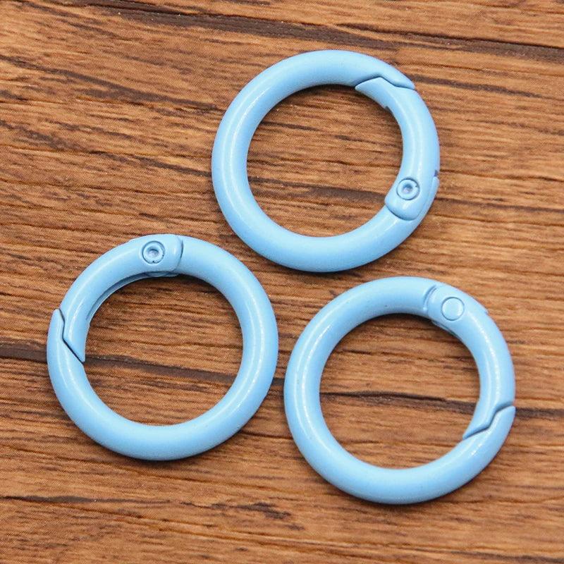 10Pcs 15 Colors Metal O Ring Spring Clasp Openable Round Carabiner Keychain Clips Hook Dog Chain DIY Jewelry Buckle Connector