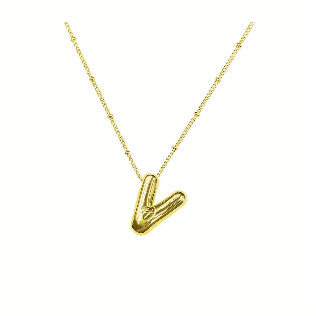 Delicate Bubble Letter Pendant Accessories Temperament Fashionable 26 English Letter Initials Pendant Necklace for Womens