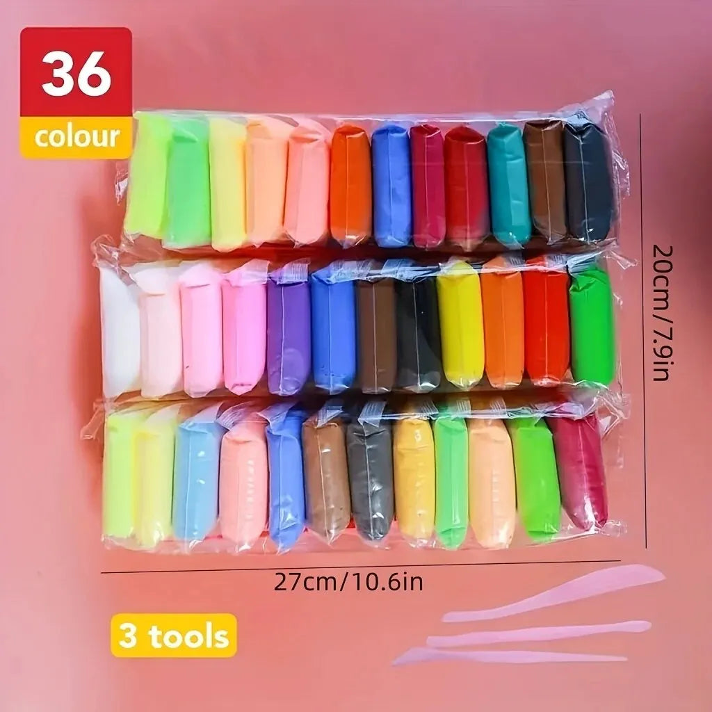 36 Colors Air Dry Clay Set, Ultralight Plastic Clay With Sculpting Tools For Preschool Education And DIY Crafts