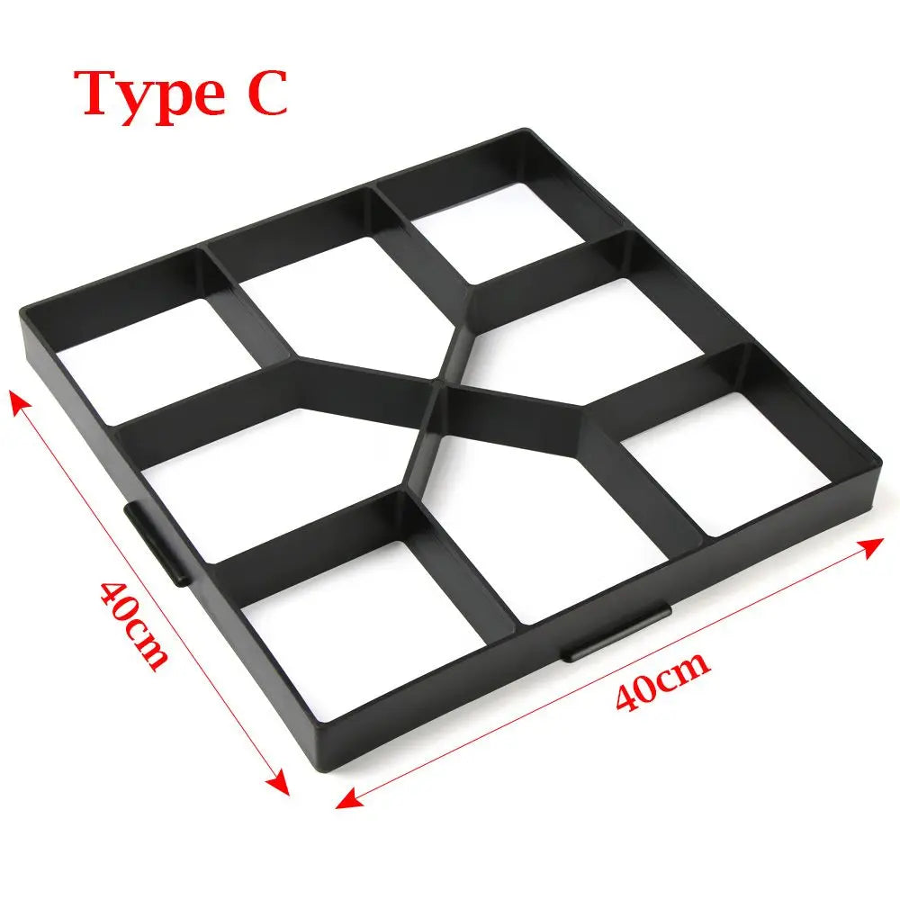 Reusable Lawn Decoration Variety Shapes Stone Road Paving  Cement Brick Maker Cement Mould DIY Garden Path Concrete Molds