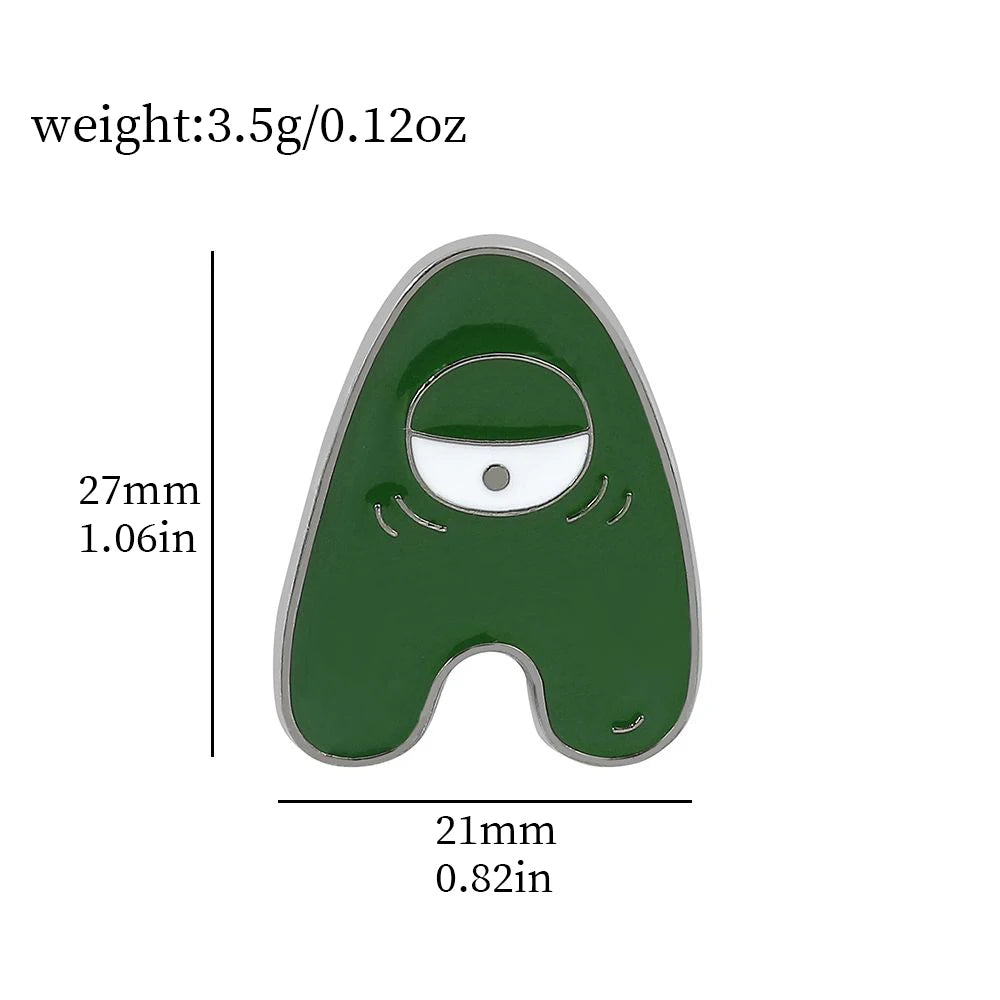 Cartoon 26 English Alphabet Shape Brooch Cute Metal Enamel Badge Clothing Backpack Lapel Pin Jewelry Accessories Gift