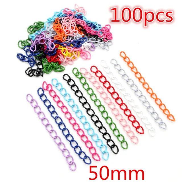 Colorful Mixed Alloy Split Jump Rings Lobster Clasp Eyelets Screw Pins Keychain DIY Jewelry Making Accessories Supplies