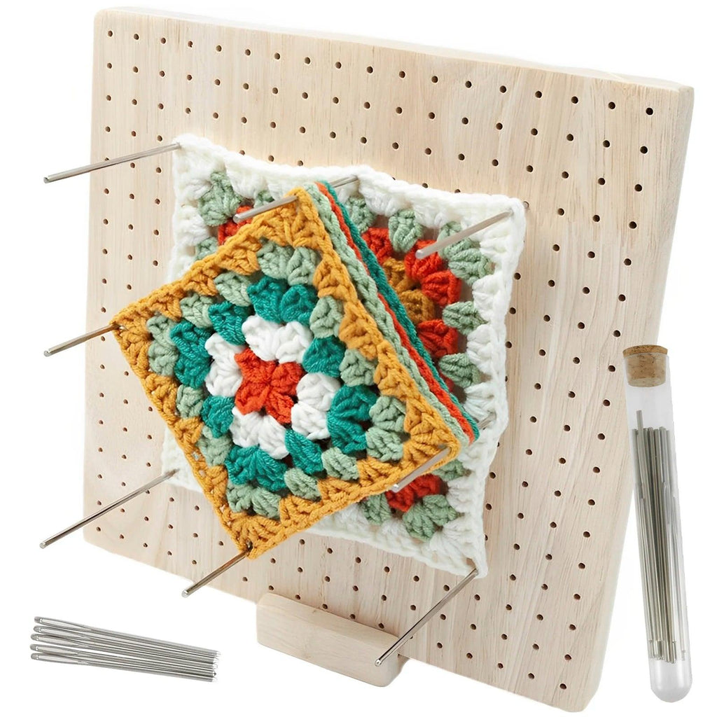 Wooden Crochet Blocking Board Reusable Handcrafted Knitting Blocking Set Planche de blocage au crochet Gehäkeltes Blockierbrett