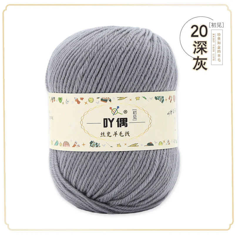 100 Percent Wool Yarn 50g Worsted Weight Soft Warm Crochet