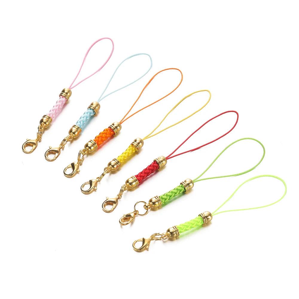 10/20pcs Keychain Rope with Lobster Clasp Jump Rings Lanyard Lariat Strap Cord For DIY Keyring Pendant Jewelry Making Supplies