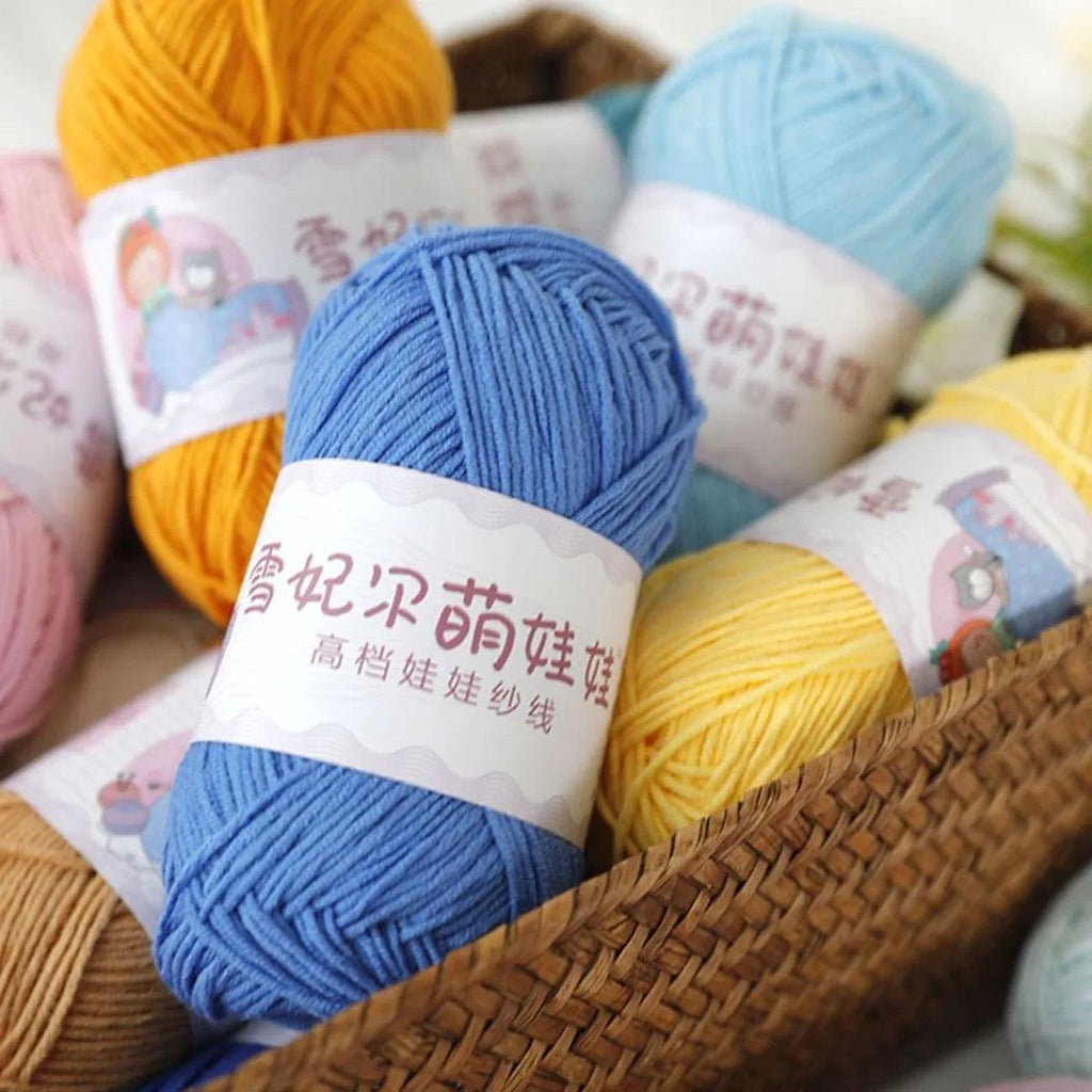 (1-67) Sheffield Cute Doll 4-Strand Milk Cotton Woolen Fine Combed Cotton Doll Yarn  Hook Needle Scarf Doll Woolen Ball