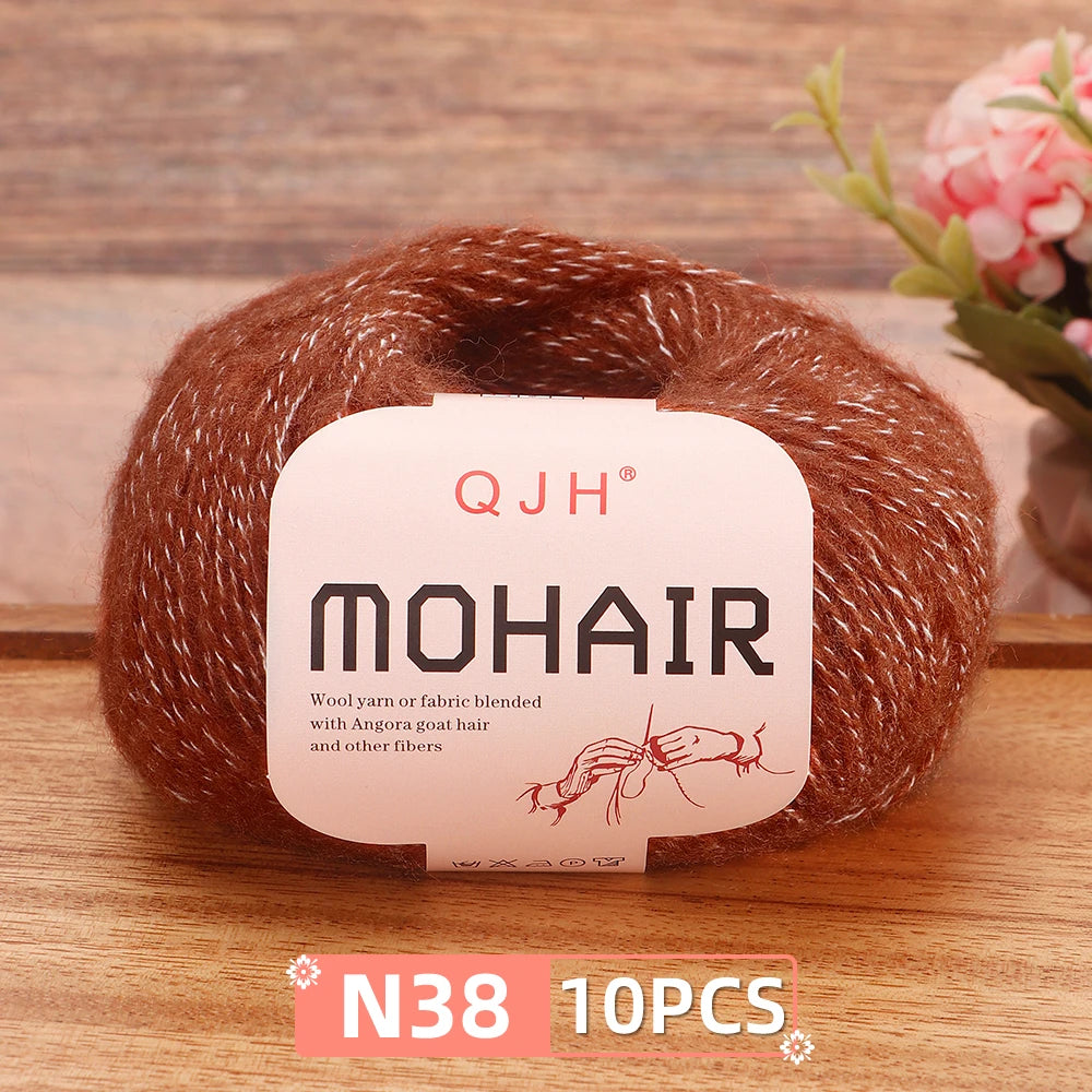 Soft Mohair Crochet Yarn Set 10 Pcs For DIY Knitting