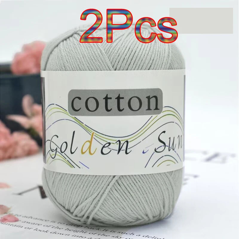 100% Cotton Yarn for Hand Knitting Soft Crochet Yarn Pack of 2 for Sweaters Blankets Hats Amigurumi Dolls and Bags