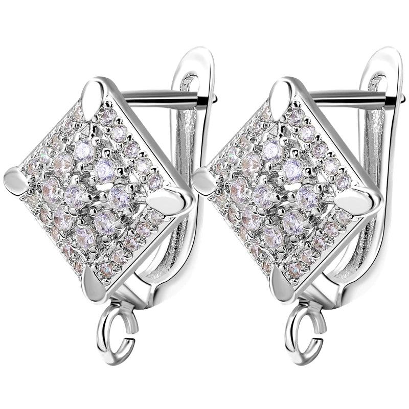 Juya DIY Women's Earring Making 18K Gold Silver Plated Basic Antiallergic Fixtures Ear Wire Fastener Hooks Accessories Supplies