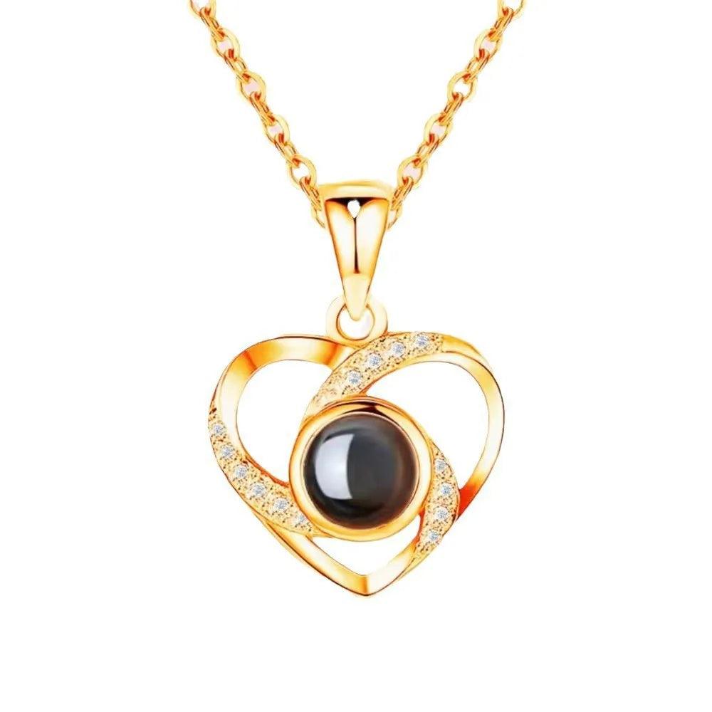 Projection Necklace 100 Languages I Love You Pendant Necklaces For Lover Girlfriend 2024 Creative Couple Romantic Jewelry Gifts