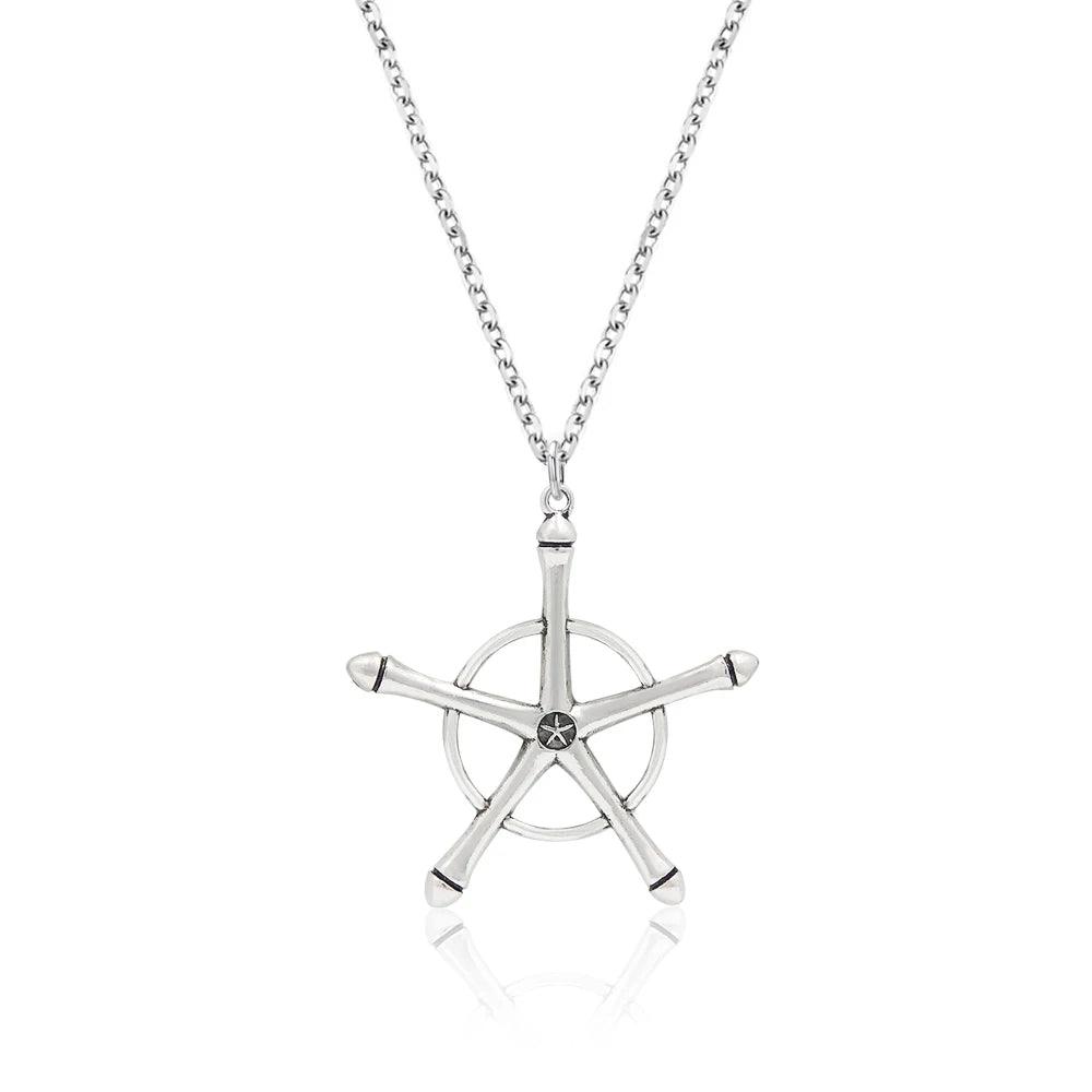 Anime Bleach Quincy Ishida Uryuu Necklace Cosplay Alloy Choker Chain Ginrei Gojiaku Amulet Pendant Necklace Jewelry Accessories