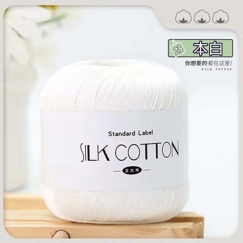 Silk Lace Cotton Milk Crochet Yarn 50g Soft Knitting Thread for Baby Hand Knitting Supplies