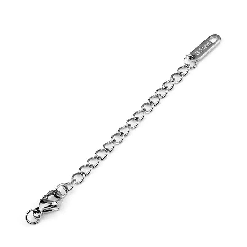5pcs Stainless Steel Extension Extended Tail Chains With Lobster Clasps Connectors Findings For Bracelet Necklace Tail Chain