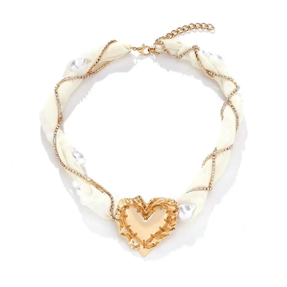 Vedawas 2024 New Alloy flower stone beaded necklace,Exaggerated Elegant Banquet Weedding Women Accessories