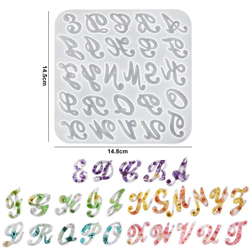 Alphabet Resin Silicone Mold Alphabet Crafts Casting Mold Letter Number Molds for DIY Keychain Earring Jewelry Pendant Making