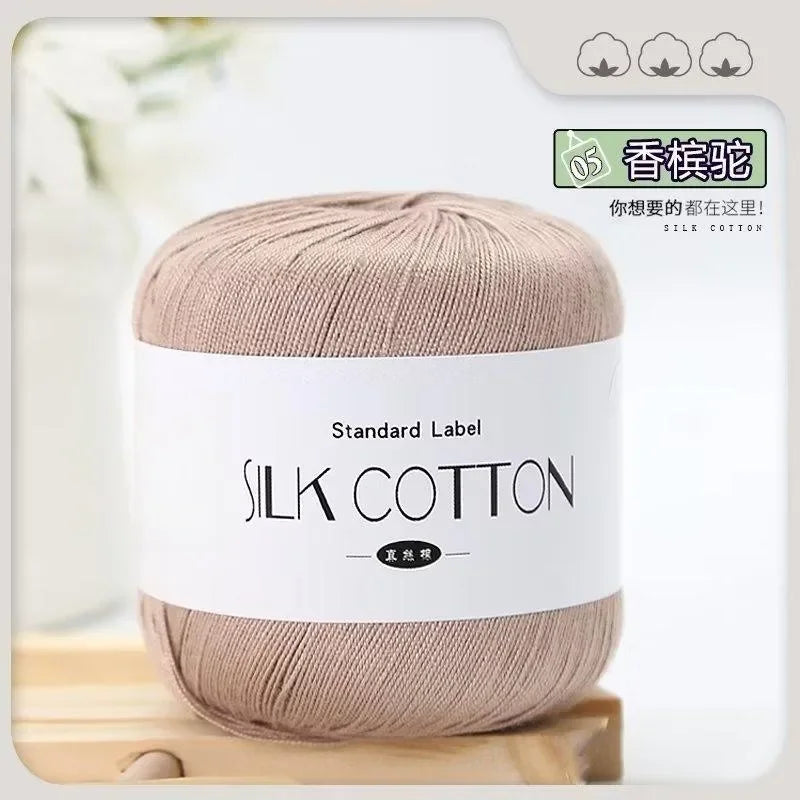 Silk Lace Cotton Milk Crochet Yarn 50g Soft Knitting Thread for Baby Hand Knitting Supplies