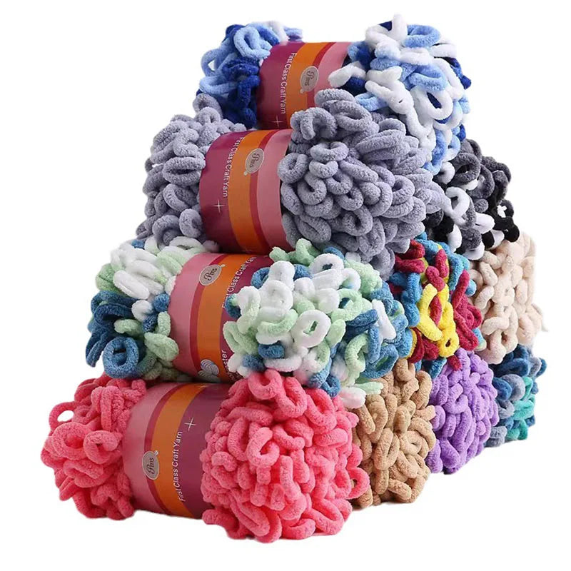 1Roll Finger Knitting Chunky Yarn Crochet Cotton Yarn Polyester Wool Hand-knitted For Blanket Scarf DIY Craft