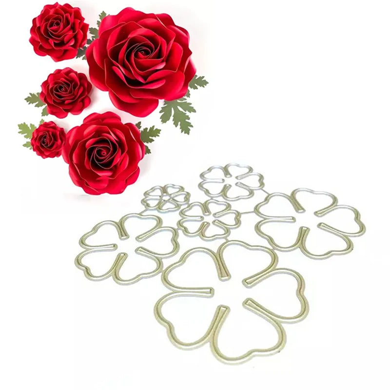 3D Rose flower Cutting Dies Stencils Scrapbooking Embossing DIY Crafts