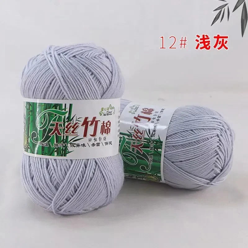 Bamboo Charcoal Cotton Yarn For Weaving 50g Ball DIY