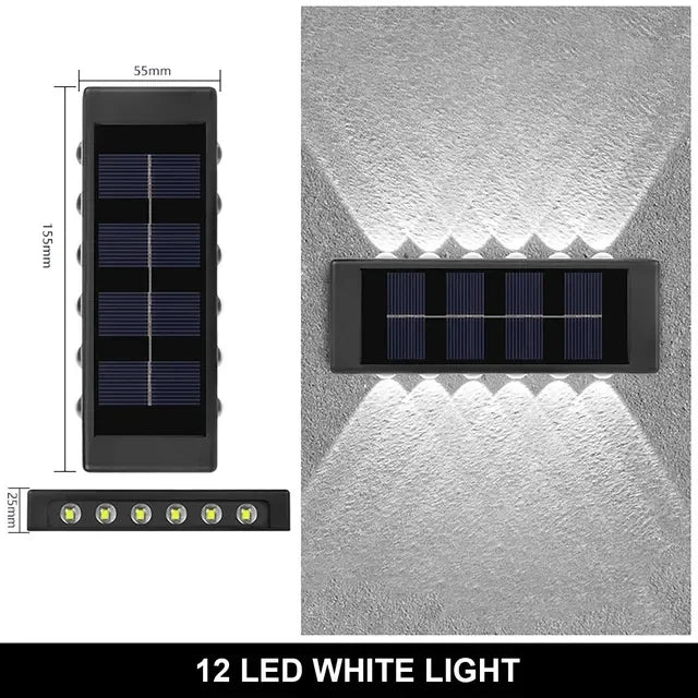 Solar Wall Lamp Outdoor Waterproof Solar Powered Light 4LED Beads UP and Down Illuminate Home Garden Yard Decoration Wall Light