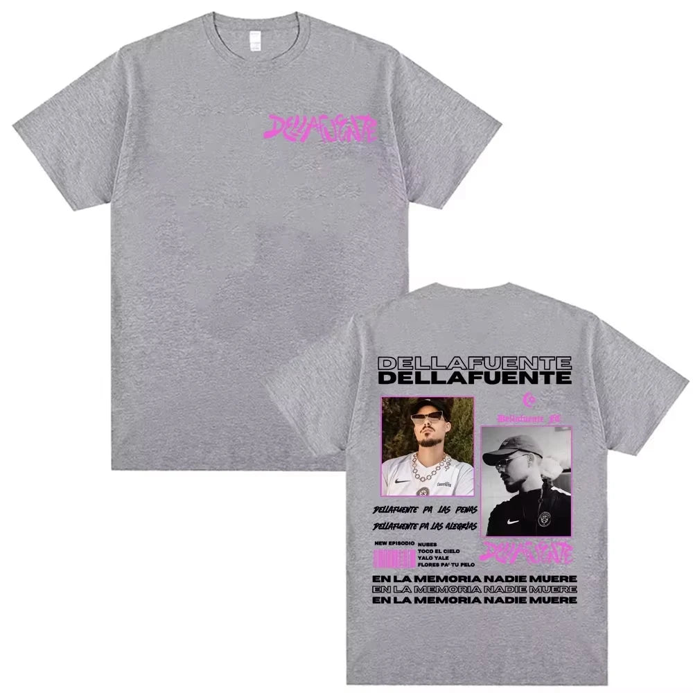 Rapper Dellafuente Tour Cover Graphic Men Cotton Short Sleeve T Shirts Harajuku Hip Hop Punk Oversized Casual Sports Unisex Tops