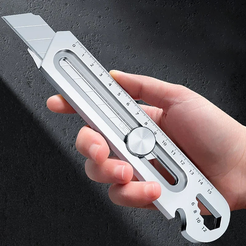 Multifunctional Knife Box Cutter 6 in 1 Mutipurpose Stainless Steel Retractable Heavy Duty Waterproof Snap Off Cutter Knife