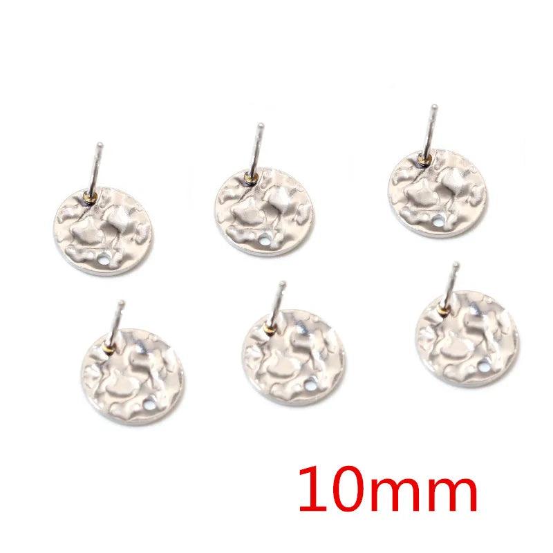 20pcs 316L Stainless Steel Geometric Earring Stud Posts Connector Fashion Styles DIY Jewelry Making Findings Accessories
