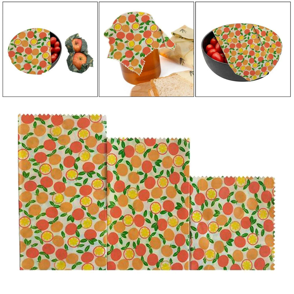 4 Pieces Reusable Beeswax Food Wraps for Sandwich Biodegradable Food Cover
