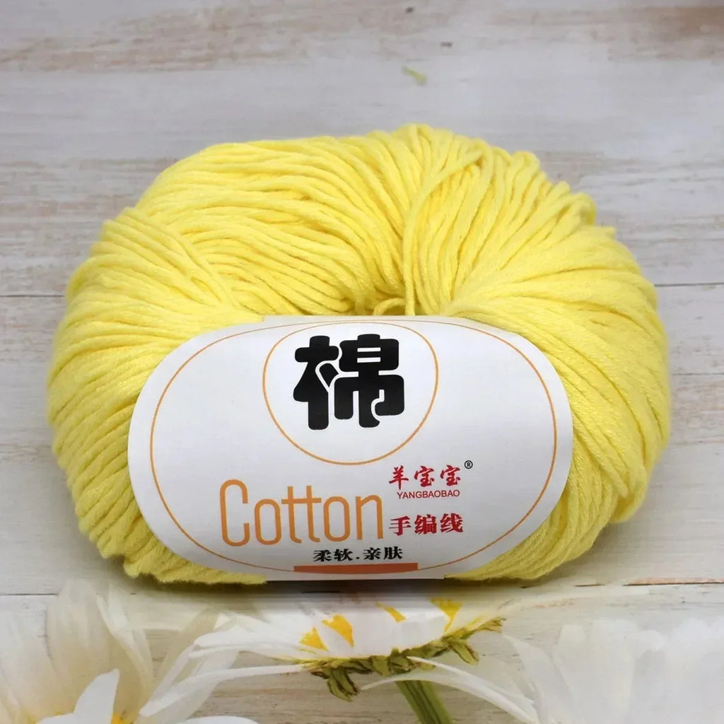 100 Percent Cotton Soft Combed Hand Knitting Crochet Yarn Natural Pure Color Thread 50g 125m