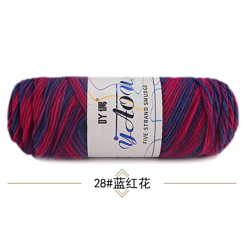 Colorful Milk Cotton Yarn 100g 200m Section Dyed Crochet