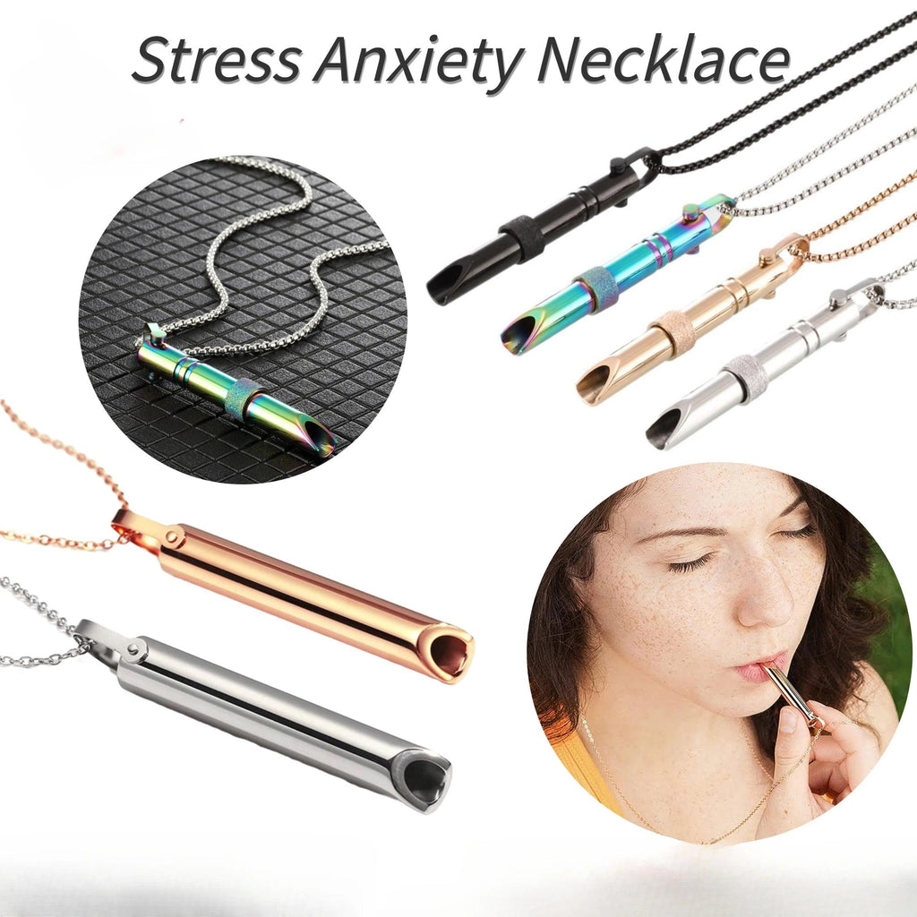 Stress Anxiety Necklace Mindfulness Breathing Tool Natural Calming Relief Chain Breathlace Necklace Quit Smoking Anxiety Relief