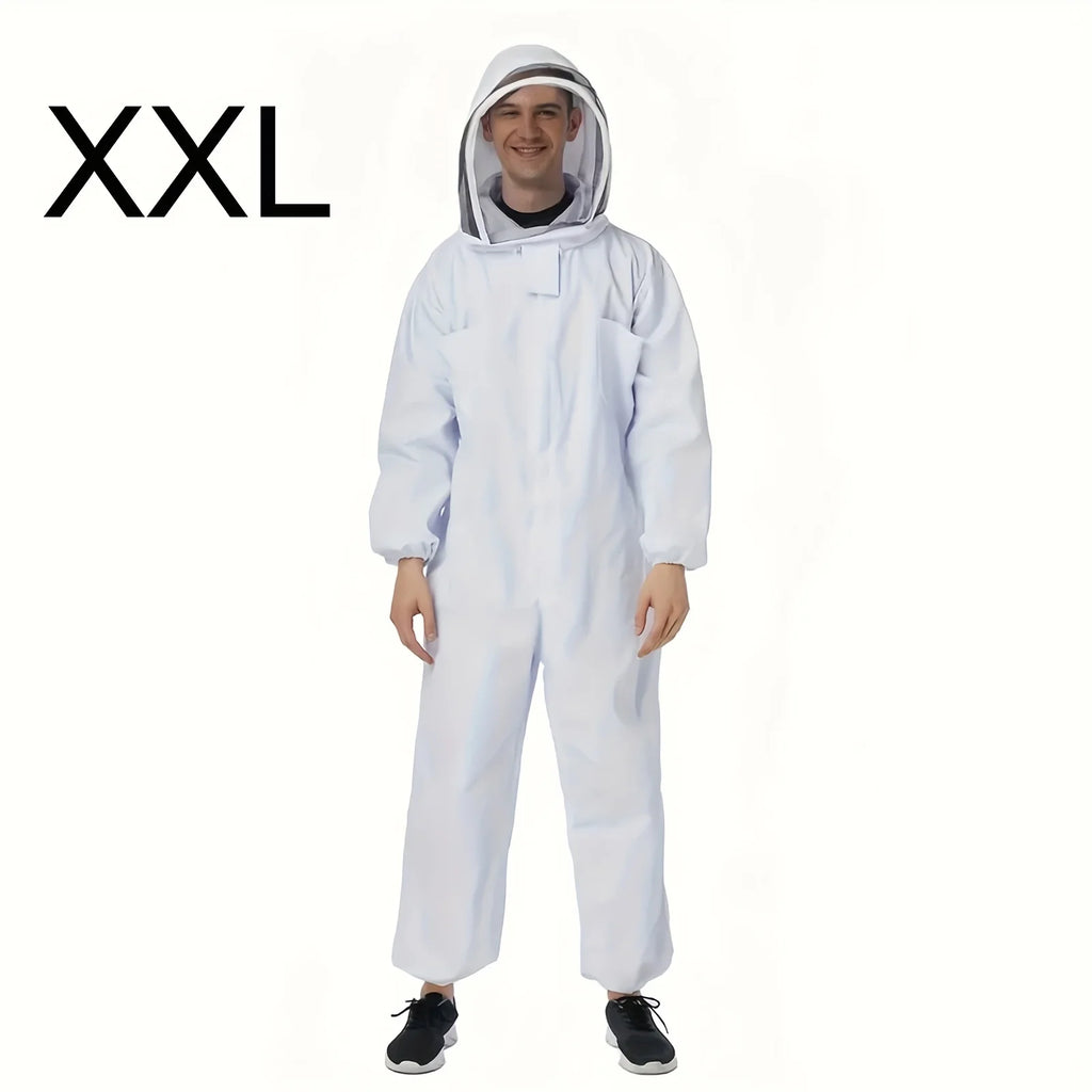 1Pc Beekeeper Suit Full Stay Safe and Protected Body Sting Proof Bee Suit with Ventilated Veil Hood Professional Beekeeping Suit