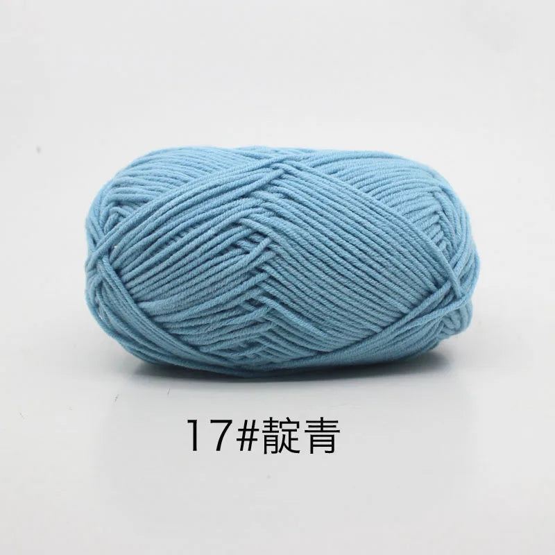 4ply Milk Cotton Knitting Yarn Set for Crochet Crafts and DIY Projects