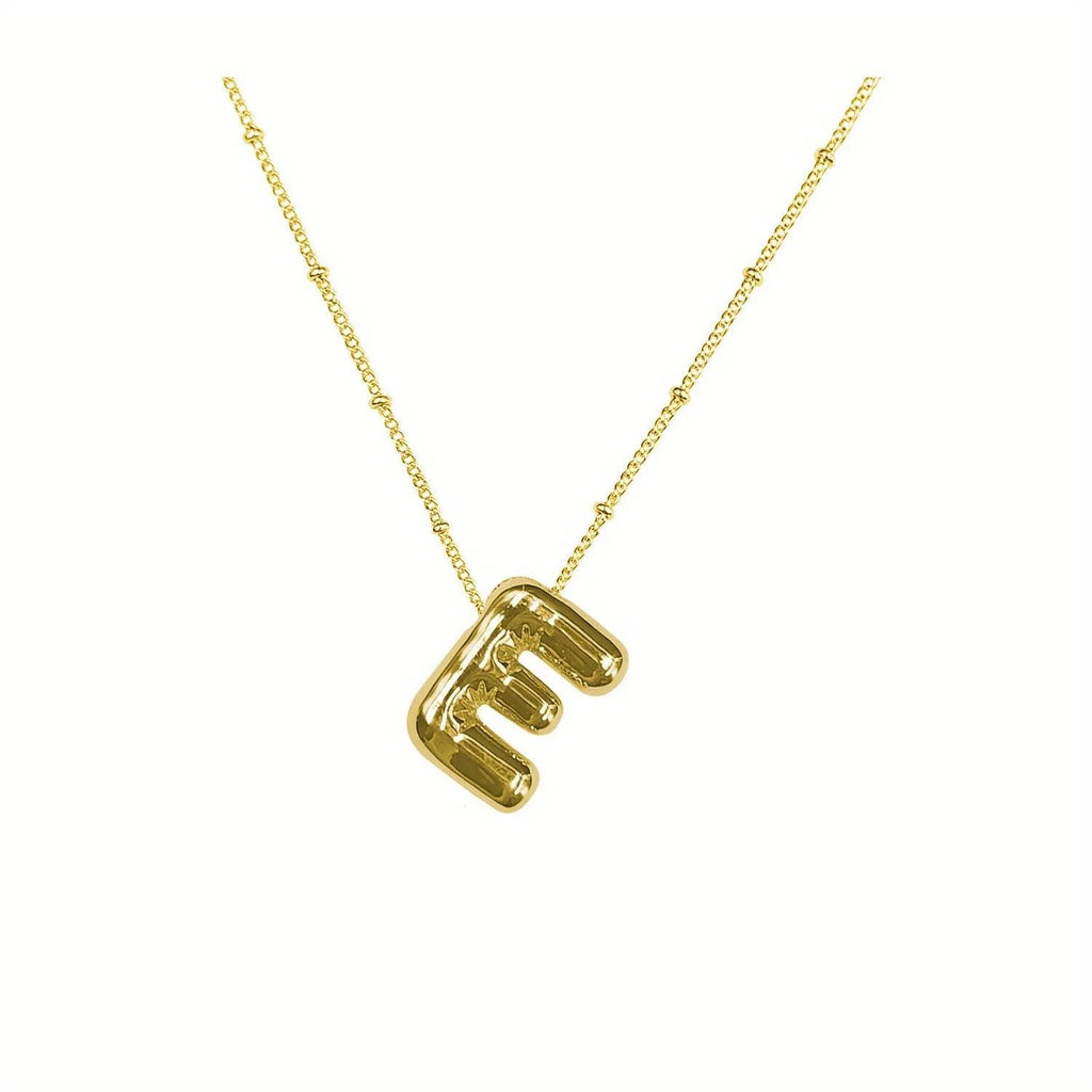 Delicate Bubble Letter Pendant Accessories Temperament Fashionable 26 English Letter Initials Pendant Necklace for Womens