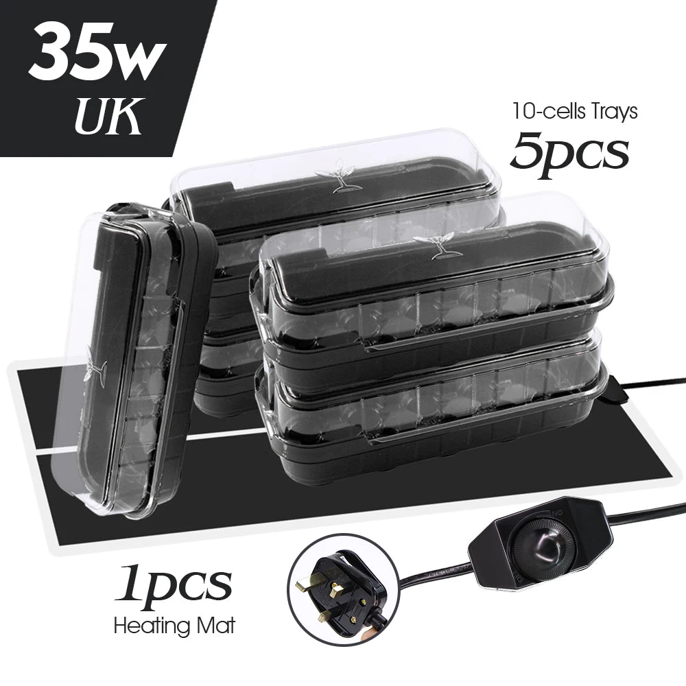 14/35W Plant Heating Pad Warmer Heat Mat  Nursery Seedling Trays Greenhouse Germination Box US/EU/UK/AU Plug Temperature Control