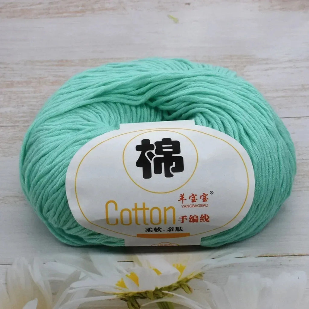 100 Percent Cotton Soft Combed Hand Knitting Crochet Yarn Natural Pure Color Thread 50g 125m