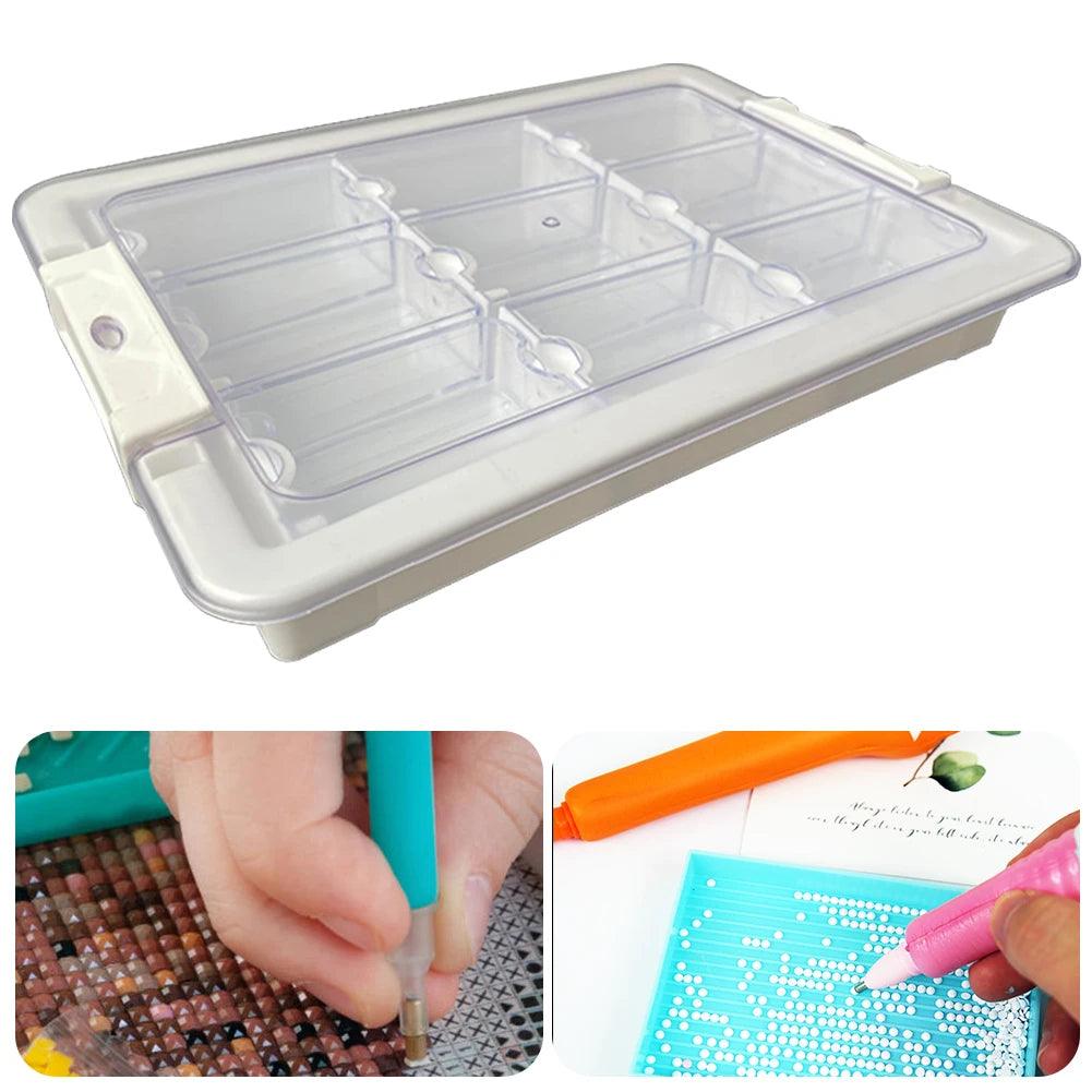 9/15/21/24/26/39 Grids 5D Beads Organizer Diamond Art Bead Box Organizer Bead Organizers and Storage Small Clear Embroidery Box